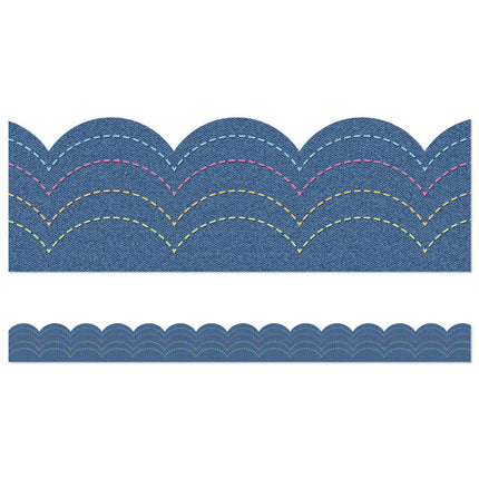 BORDERS DENIM SCALLOPED