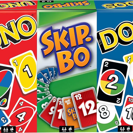 JUEGO 3 EN 1 ,UNO,SKIP-BO,DOS