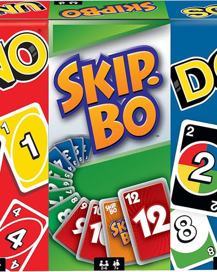 JUEGO 3 EN 1 ,UNO,SKIP-BO,DOS