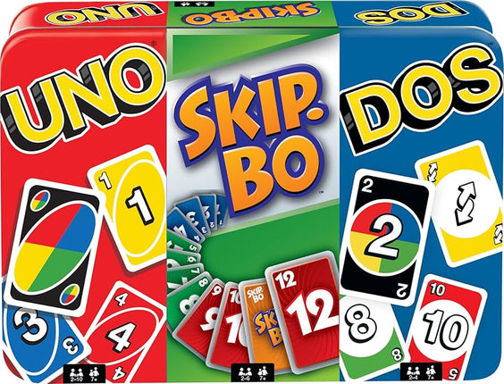 JUEGO 3 EN 1 ,UNO,SKIP-BO,DOS