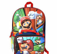 MOCHILA 16" CON LONCHERA MARIO BROSS