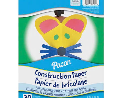 PAPEL CONSTRUCCIÓN COLORES 9X12 30HJS