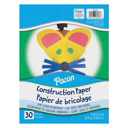 PAPEL CONSTRUCCIÓN COLORES 9X12 30HJS