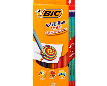 COLORES BIC EVOLUTION LINE 12CLRS