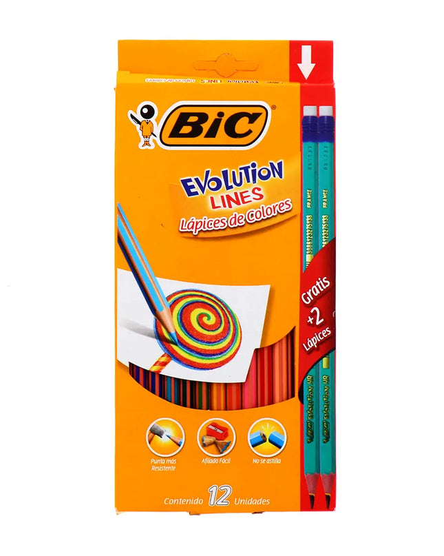 COLORES BIC EVOLUTION LINE 12CLRS