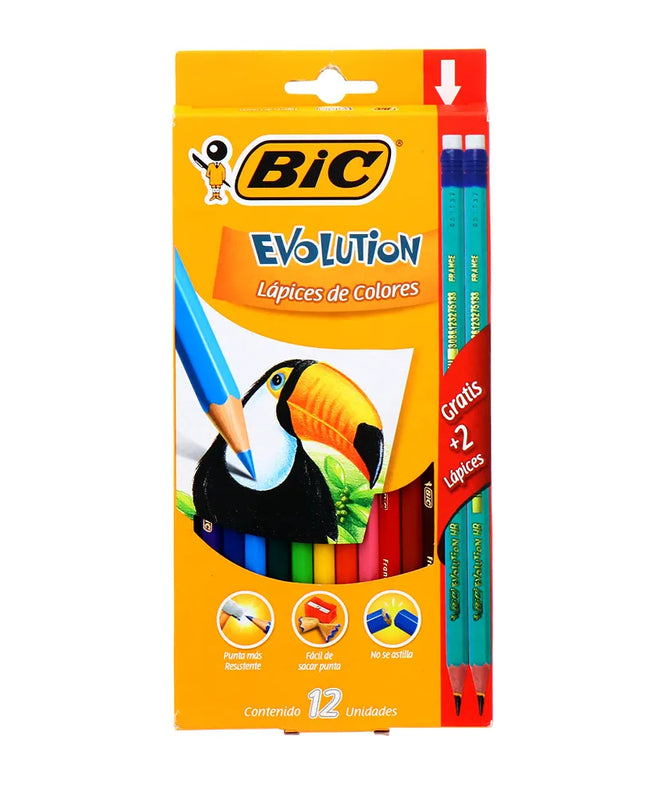 COLORES BIC 12CLRS + 2 LAPIZ