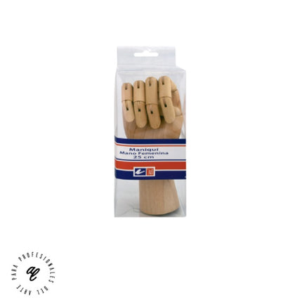 MANIQUI MANO FEMENINA DE MADERA ARTICULADO 25CM