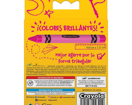 CRAYONES TRINGULARES JUMBO DE 24 COLORES CRAYOLA