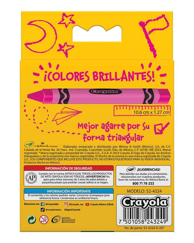CRAYONES TRINGULARES JUMBO DE 24 COLORES CRAYOLA