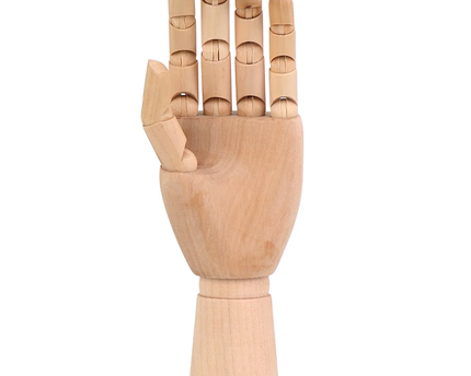 MANIQUI MANO MASCULINA DE MADERA ARTICULADO 25CM