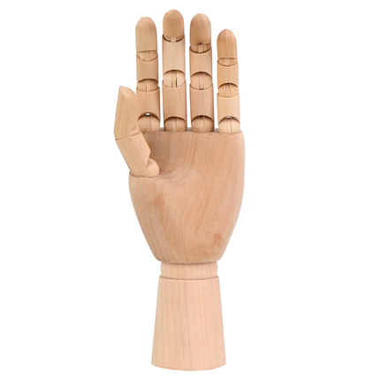 MANIQUI MANO MASCULINA DE MADERA ARTICULADO 25CM
