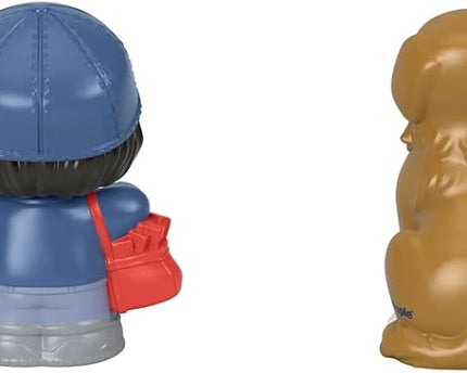 JUGUETE LITTLE PEOPLE FIGURE MAIL PERSON AND BROWN DOG