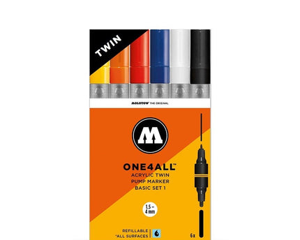 MARCADORES ACRÍLICOS #1 DOBLE PUNTA RECARGABLES1.5MM/4MM