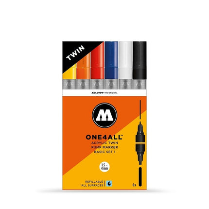 MARCADORES ACRÍLICOS #1 DOBLE PUNTA RECARGABLES1.5MM/4MM