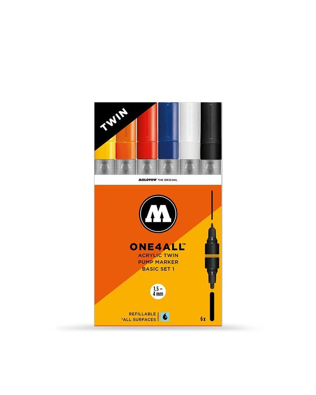 MARCADORES ACRÍLICOS #1 DOBLE PUNTA RECARGABLES1.5MM/4MM