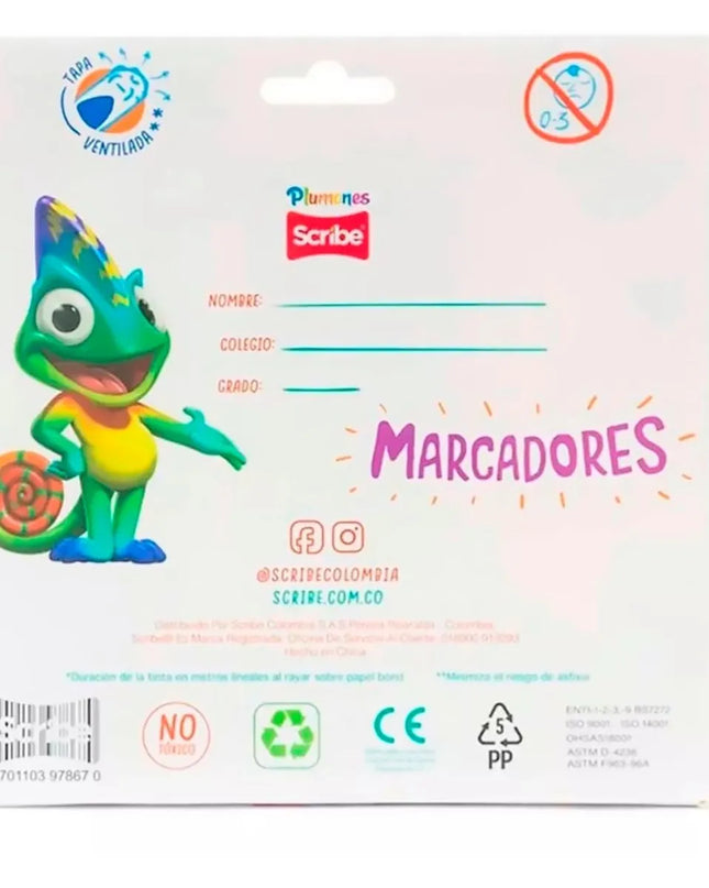 MARCADORES PLUMON PUNTA GRUESA ESCRIBE 12PZ