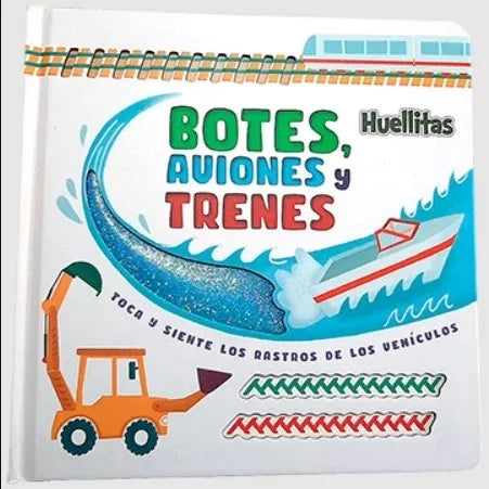 LIBRO HUELLITAS - BOTES, AVIONES Y TRENES