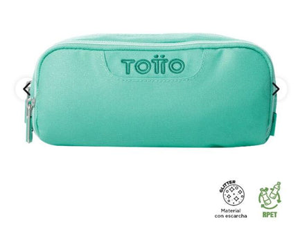 CARTUCHERA GLITTER VERDE MENTA TOTTO