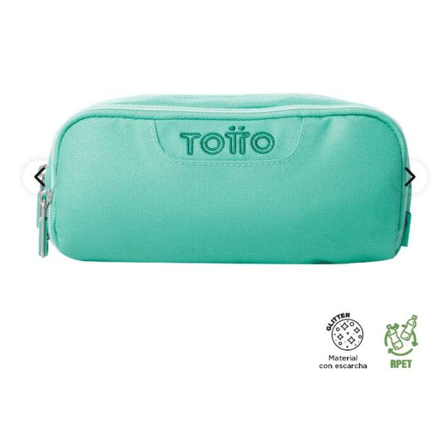 CARTUCHERA GLITTER VERDE MENTA TOTTO