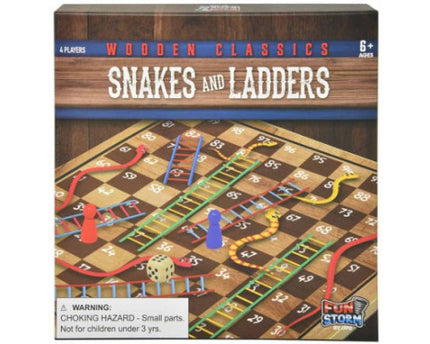 JUEGO SOLID WOOD 10" SNAKES & LADDERS