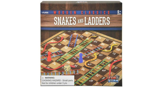 JUEGO SOLID WOOD 10" SNAKES & LADDERS