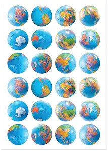 STICKERS GLOBE 1"