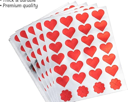 STICKERS FOIL RED HEARTS