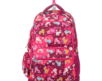 MOCHILA MILAN CON RODOS ROLLER ROSA