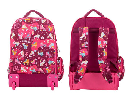MOCHILA MILAN CON RODOS ROLLER ROSA – ABC School Supply