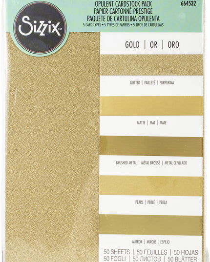 PAQUETE DE CARTULINA OPULENTA 50 PCS SIZZIX