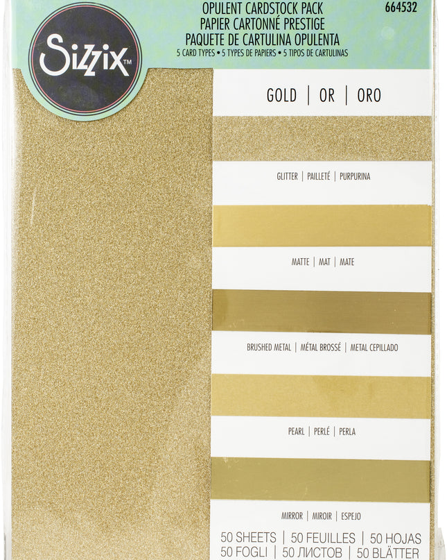 PAQUETE DE CARTULINA OPULENTA 50 PCS SIZZIX