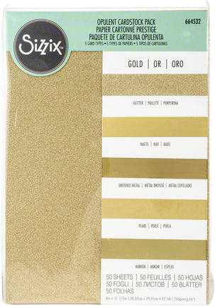 PAQUETE DE CARTULINA OPULENTA 50 PCS SIZZIX