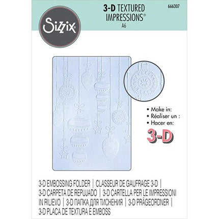 EMBOSSING FOLDER SPARKLY ORNAMENTS 3D