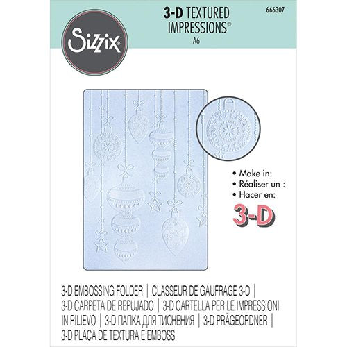 EMBOSSING FOLDER SPARKLY ORNAMENTS 3D