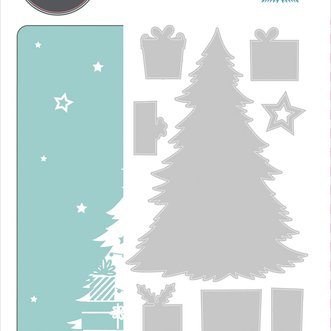 SET DIES Y EMBOSSING SPARKLE TREE 10PC