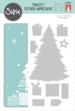 SET DIES Y EMBOSSING SPARKLE TREE 10PC