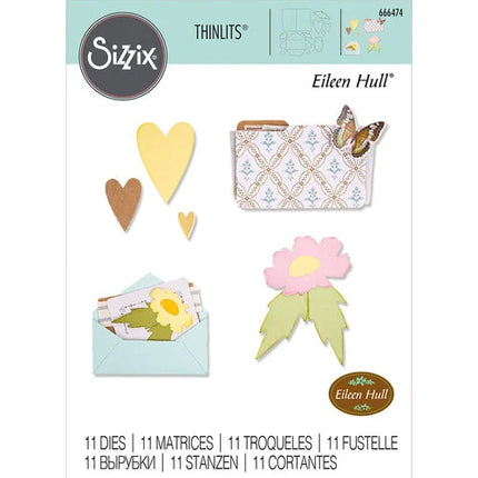 DIE ENVELOPE FOLDER & FLOWERS BY EILEEN HULL 11PC