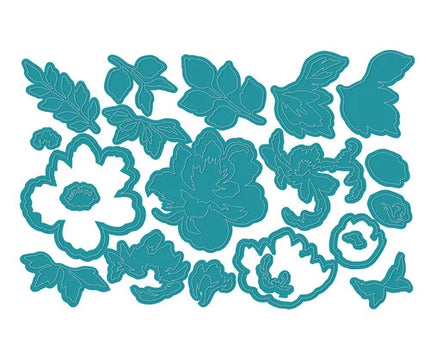 DIE FLORES INDIVIDUALES AZUL TURQUEZA