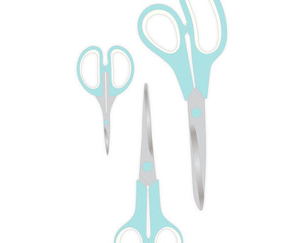 SET DE TIJERAS COLOR VERDE MENTA PARA MANUALIDADES 3 UND