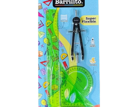 JUEGO DE GEOMETRIA SUPERFLEX VERDE 5PZ
