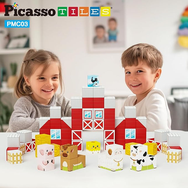 JUGUETE FARM HOUSE THEME MAGNETIC CUBES 72PZ