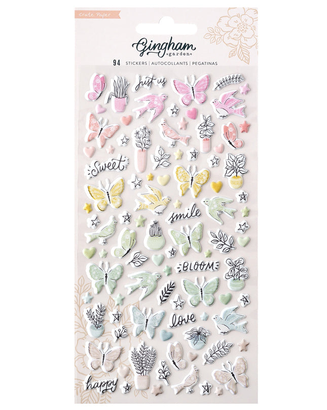 STICKERS PUFFY GINGHAM GARDEN