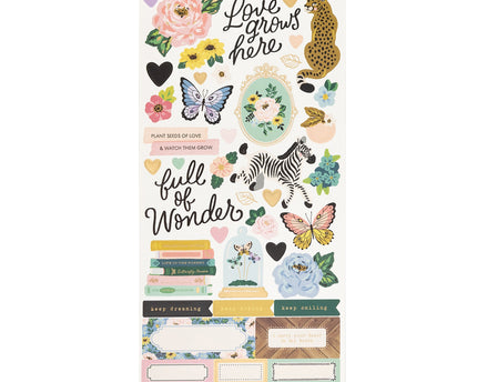 STICKERS GROW WILD  LOVE GROWS HERE 80 PC