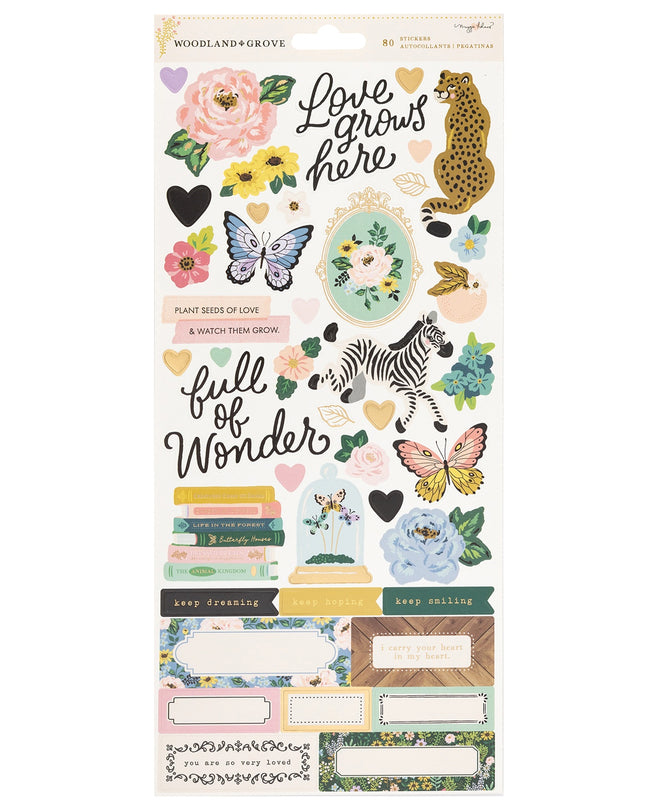 STICKERS GROW WILD  LOVE GROWS HERE 80 PC