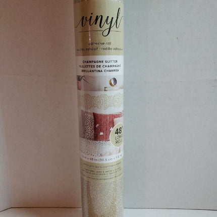 ROLLO DE VINILO ADHESIVO BRILLANTINO CHAMPAGNE 12 X 48 - AMERICAN CRAFTS