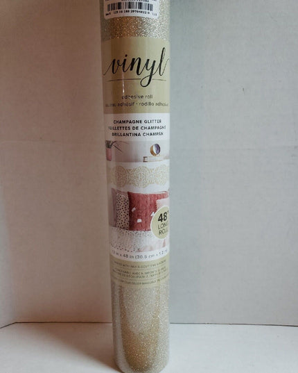 ROLLO DE VINILO ADHESIVO BRILLANTINO CHAMPAGNE 12 X 48 - AMERICAN CRAFTS