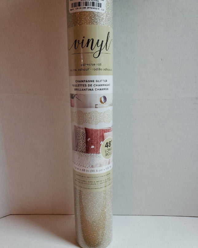 ROLLO DE VINILO ADHESIVO BRILLANTINO CHAMPAGNE 12 X 48 - AMERICAN CRAFTS