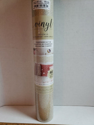 ROLLO DE VINILO ADHESIVO BRILLANTINO CHAMPAGNE 12 X 48 - AMERICAN CRAFTS