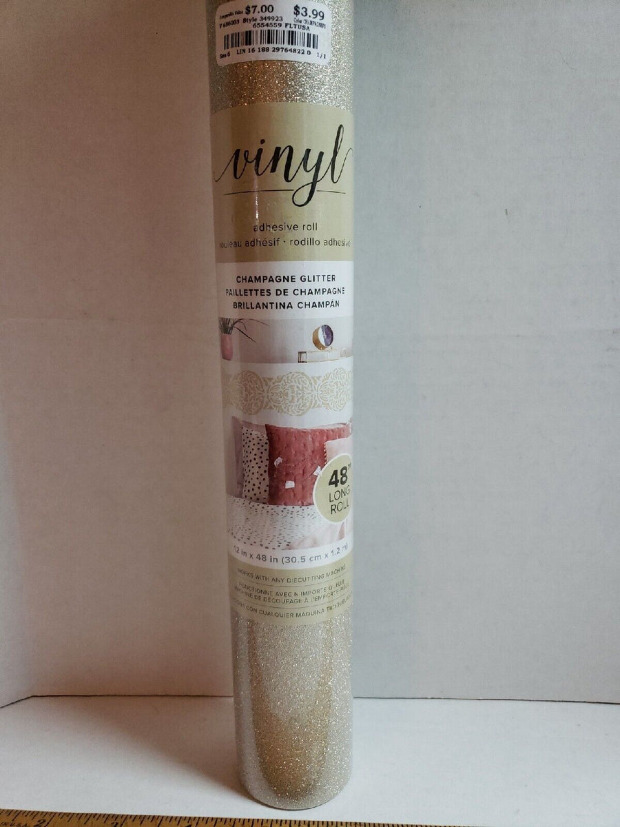 ROLLO DE VINILO ADHESIVO BRILLANTINO CHAMPAGNE 12 X 48 - AMERICAN CRAFTS