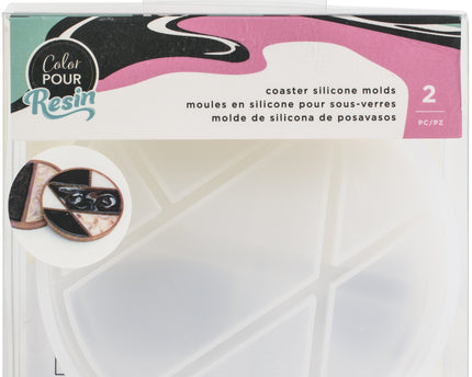 MOLDE DE SILICONA DE POSAVASOS  - 2 PCS COLOR POUR RESIN